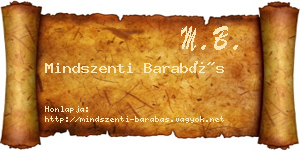 Mindszenti Barabás névjegykártya